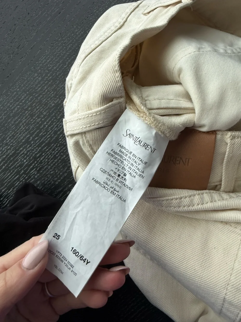 Saint Lauren Current Season Size 24 Jeans Cream
